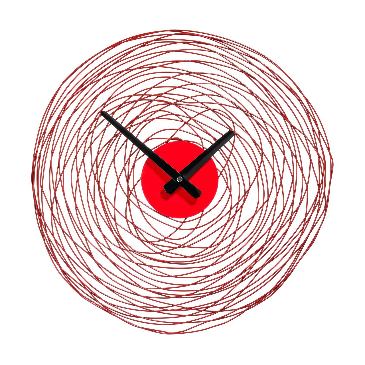 Veskeet Swirl Design Wall Clock In Red