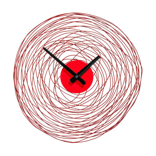 Veskeet Swirl Design Wall Clock In Red