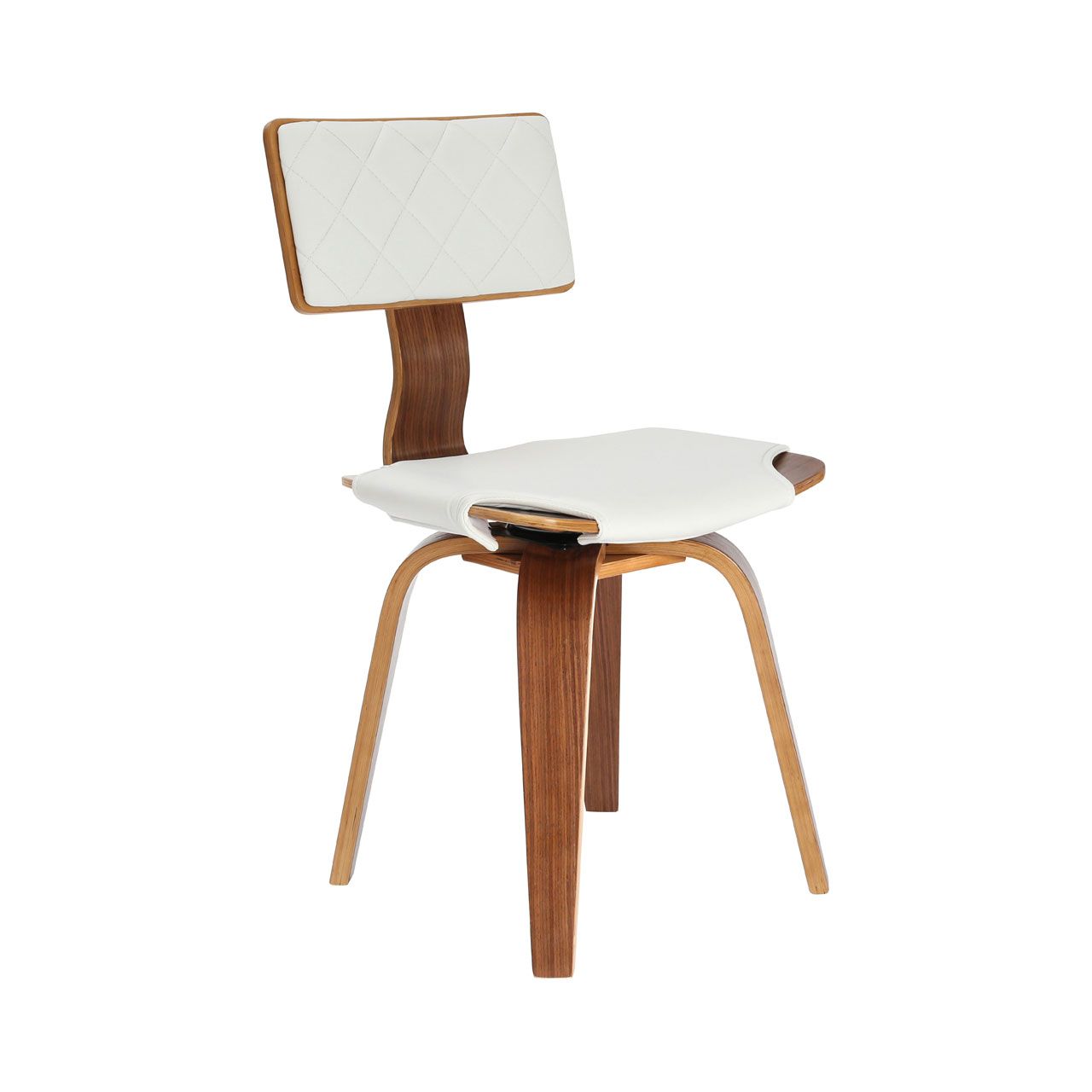 Treko Square Back Faux Leather Bedroom Chair In White