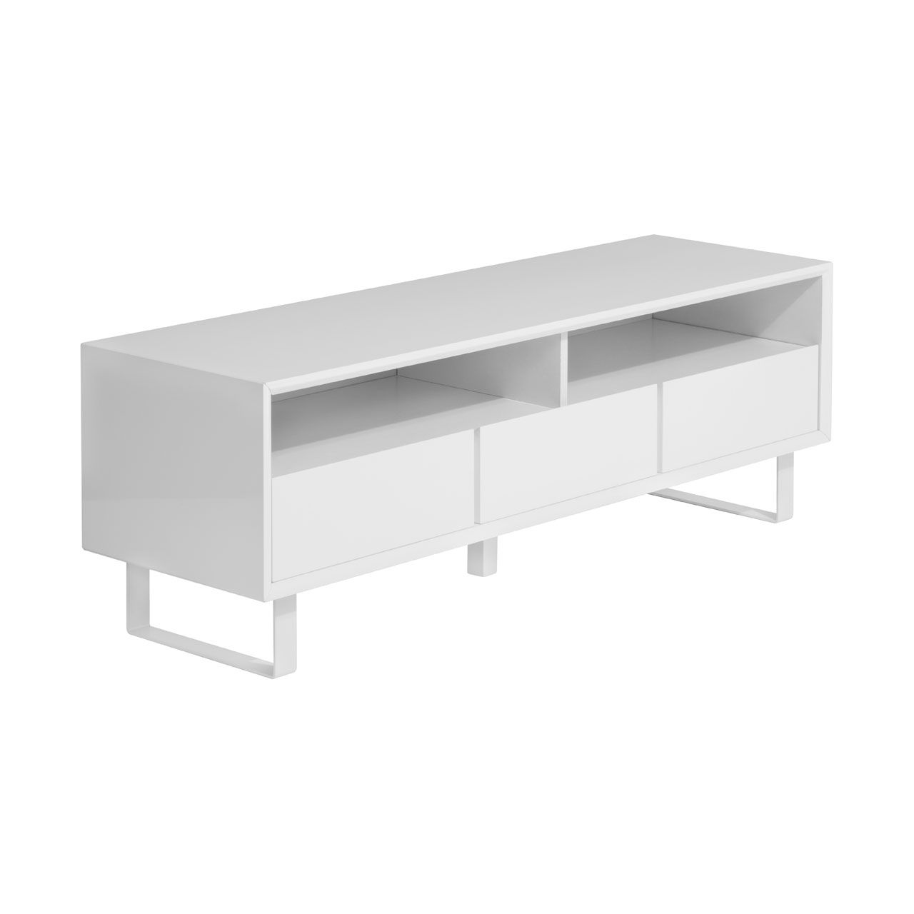 Mortiz Wooden TV Stand In White High Gloss With 3 Drawers