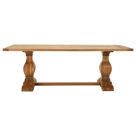 Lyon Rectangular Dining Table In Natural With Pillar Legs