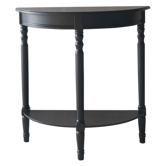 Heritage Half Moon Wooden Console Table In Black