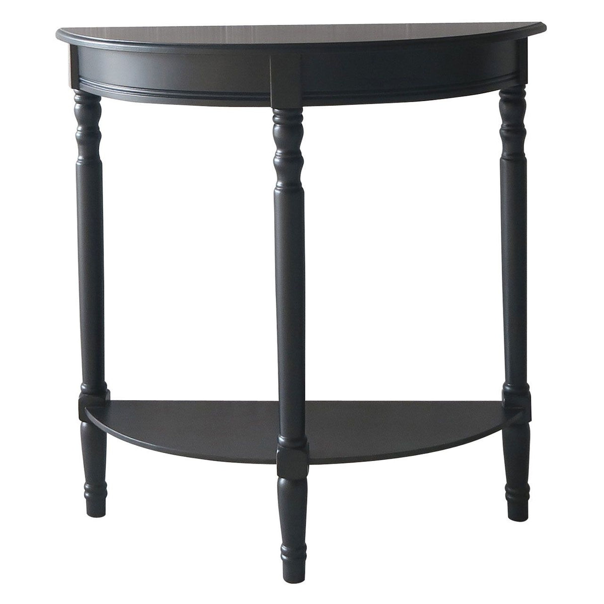Heritage Half Moon Wooden Console Table In Black Elegant Furniture UK
