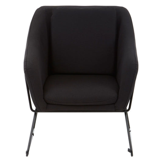 Stockholm Velvet Bedroom Chair In Black With Stainless Steel Legs
