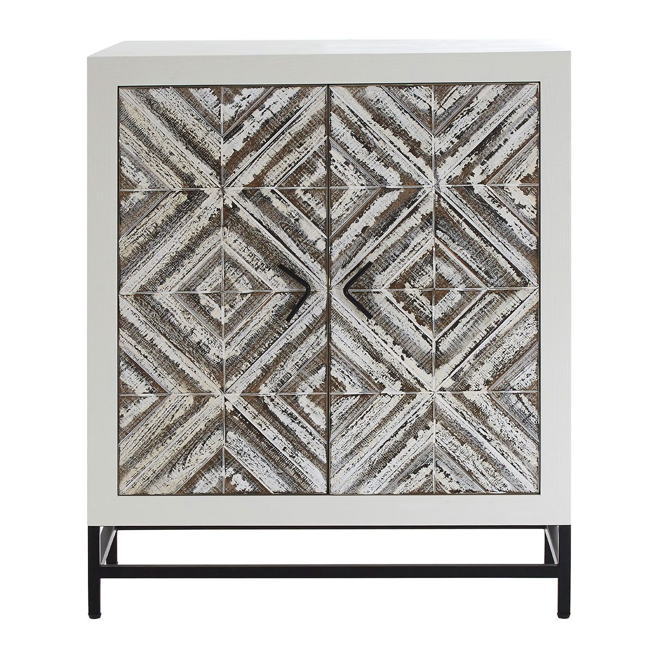 Lombok Fir Wood Sideboard In Distressed With 2 Doors