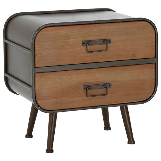Trinity Fir Wood Bedside Cabinet With 2 Drawers