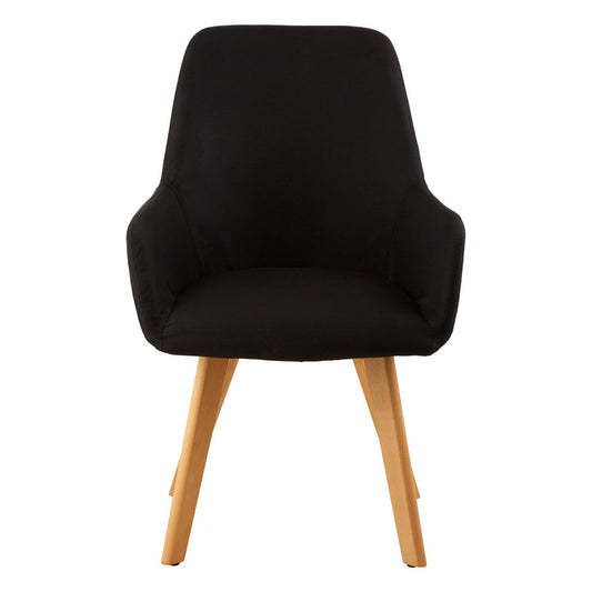 Stockholm Fabric Leisure Bedroom Chair In Black With Black Metal Frame