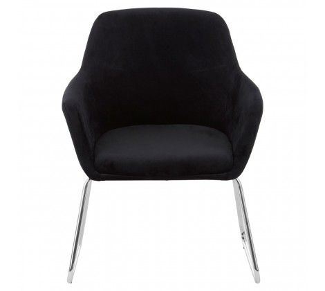 Stockholm Fabric Bedroom Chair in Black With Stainless Steel Legs