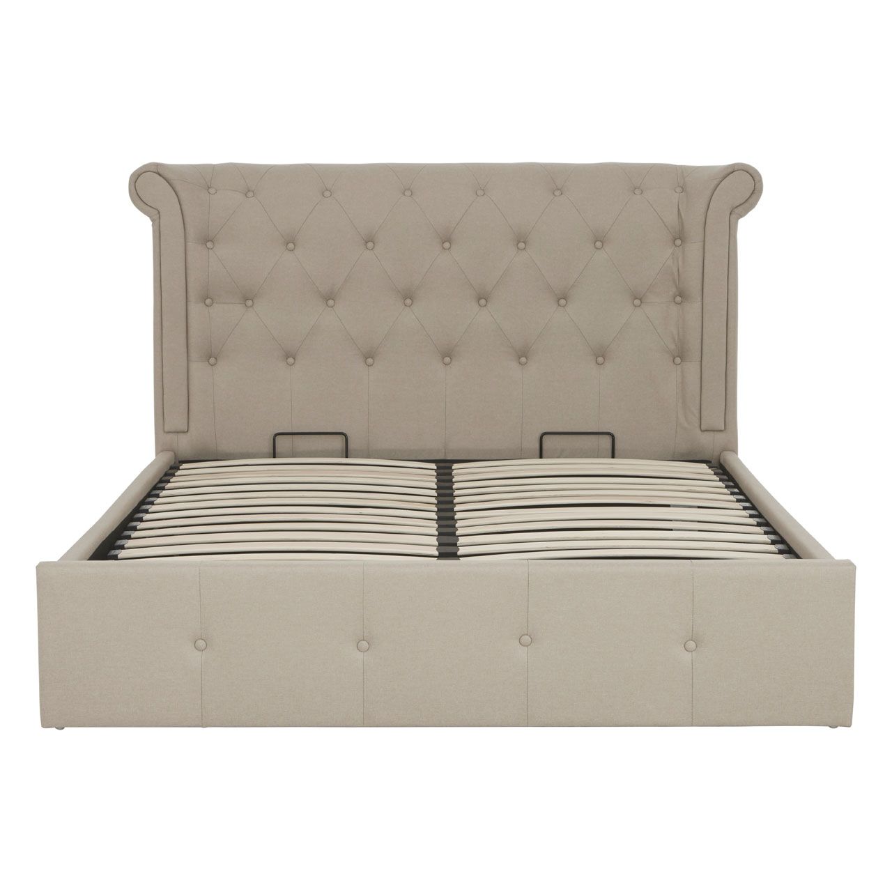 Edison Hopsack Velvet King Size Bed In Beige