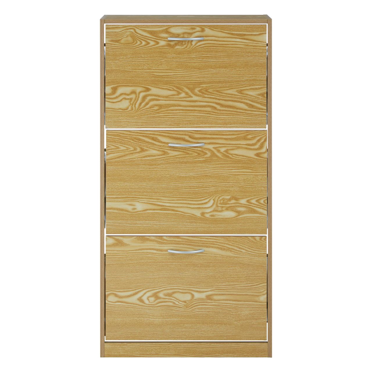 Magren Wooden Shoe Stroage Cabinet In Brown With 3 Flip Doors