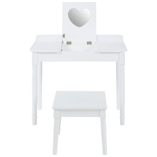 Tapocan Wooden Dressing Table And Stool In White