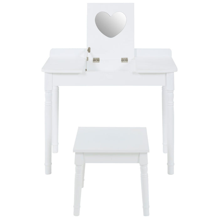 Tapocan Wooden Dressing Table And Stool In White