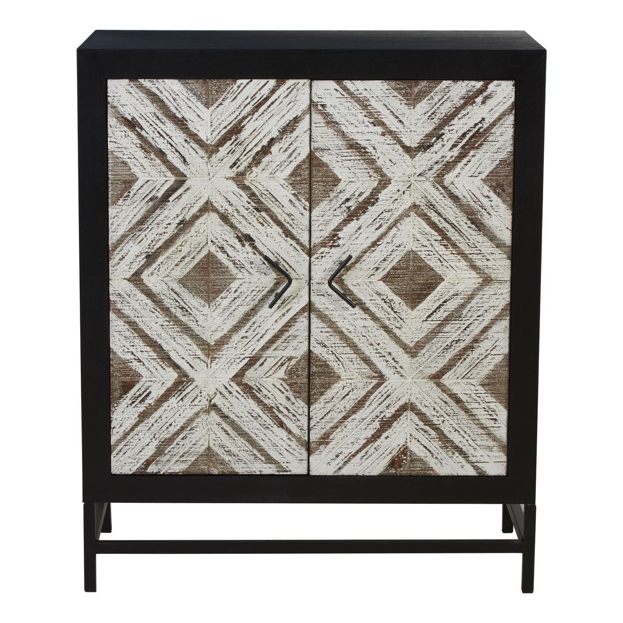 Lombok Fir Wood Sideboard In Distinctive Weathered Effect With 2 Doors