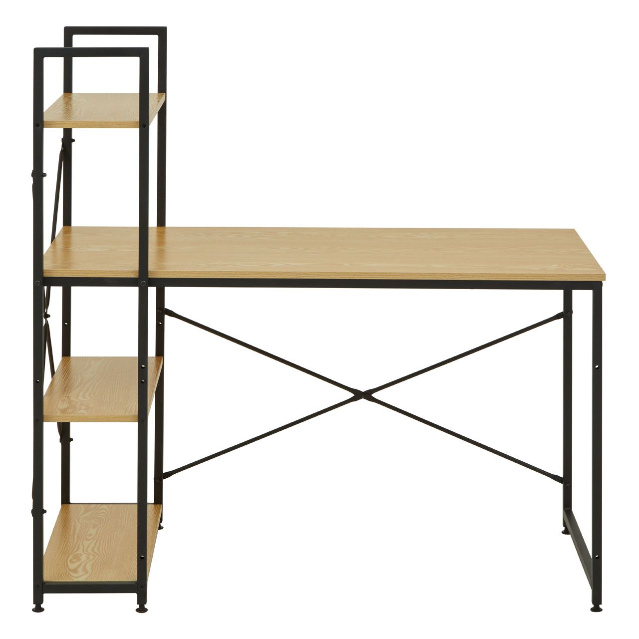 Laxton Wooden Laptop Desk With Shelves In Light Yellow