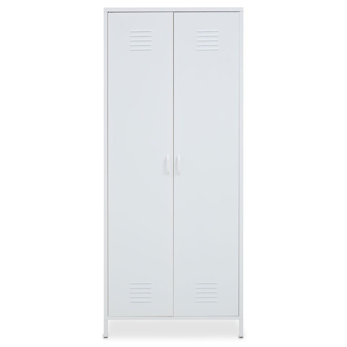 Academy Metal Wardrobe In White With 2 Doors