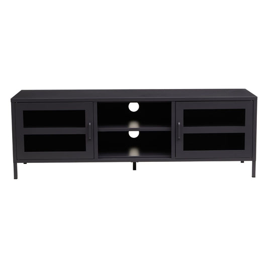 Acier Cold Rolled Metal TV Stand In Grey With 2 Doors