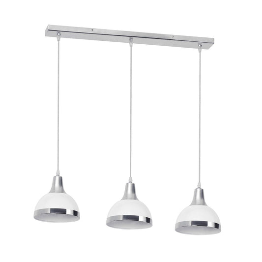 Jasper 3 Metal Shades Ceiling Pendant Light In White And Chrome