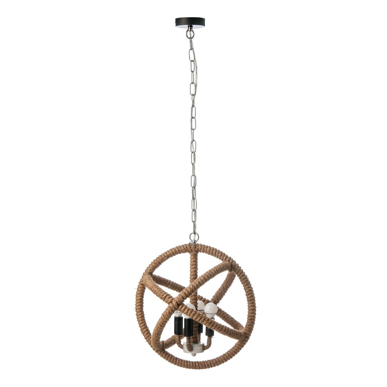 Maine Jute Rope Globe Design Ceiling Light In Natural