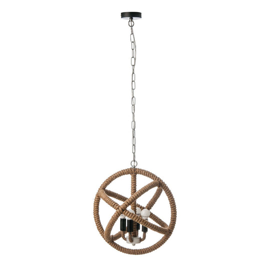 Maine Jute Rope Globe Design Ceiling Light In Natural