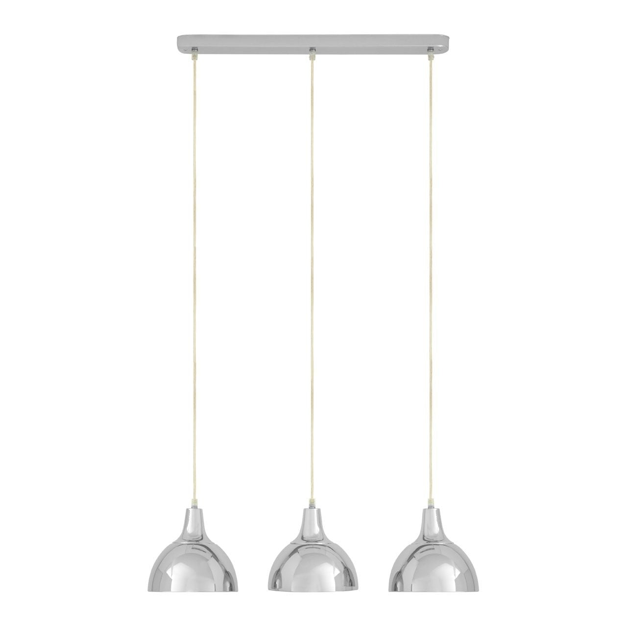 Jasper 3 Metal Shades Ceiling Pendant Light In Chrome