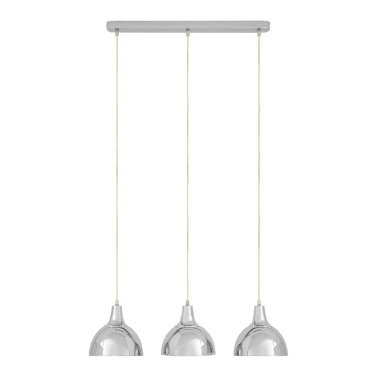 Jasper 3 Metal Shades Ceiling Pendant Light In Chrome
