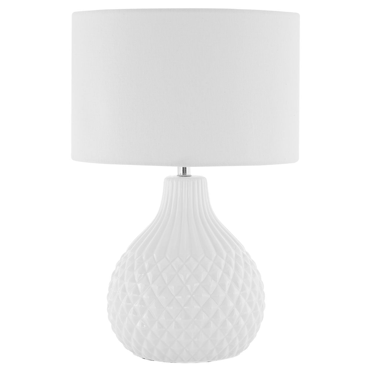 Jax Ivory Fabric Shade Table Lamp With Textured Ceramic Base