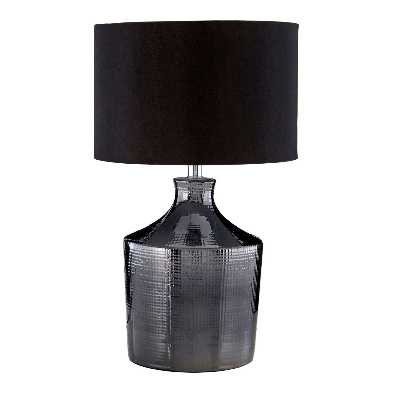 Jeff Black Fabric Shade Table Lamp With Black Ceramic Base