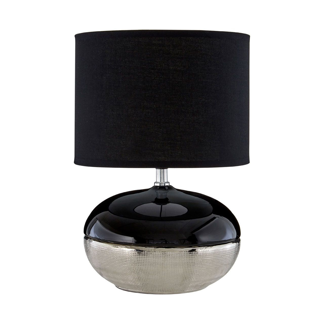 Honey Black Fabric Shade Table Lamp With Two Tone Ceramic Base