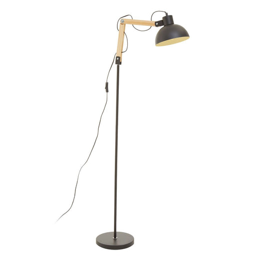 Blair Black High Gloss Shade Floor Lamp With Metal Stalk