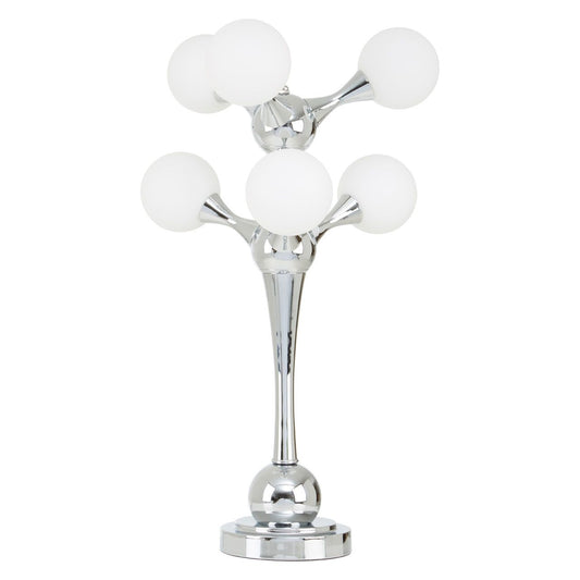 Heba 6 Glass Lights Table Lamp With Chrome Steel Base