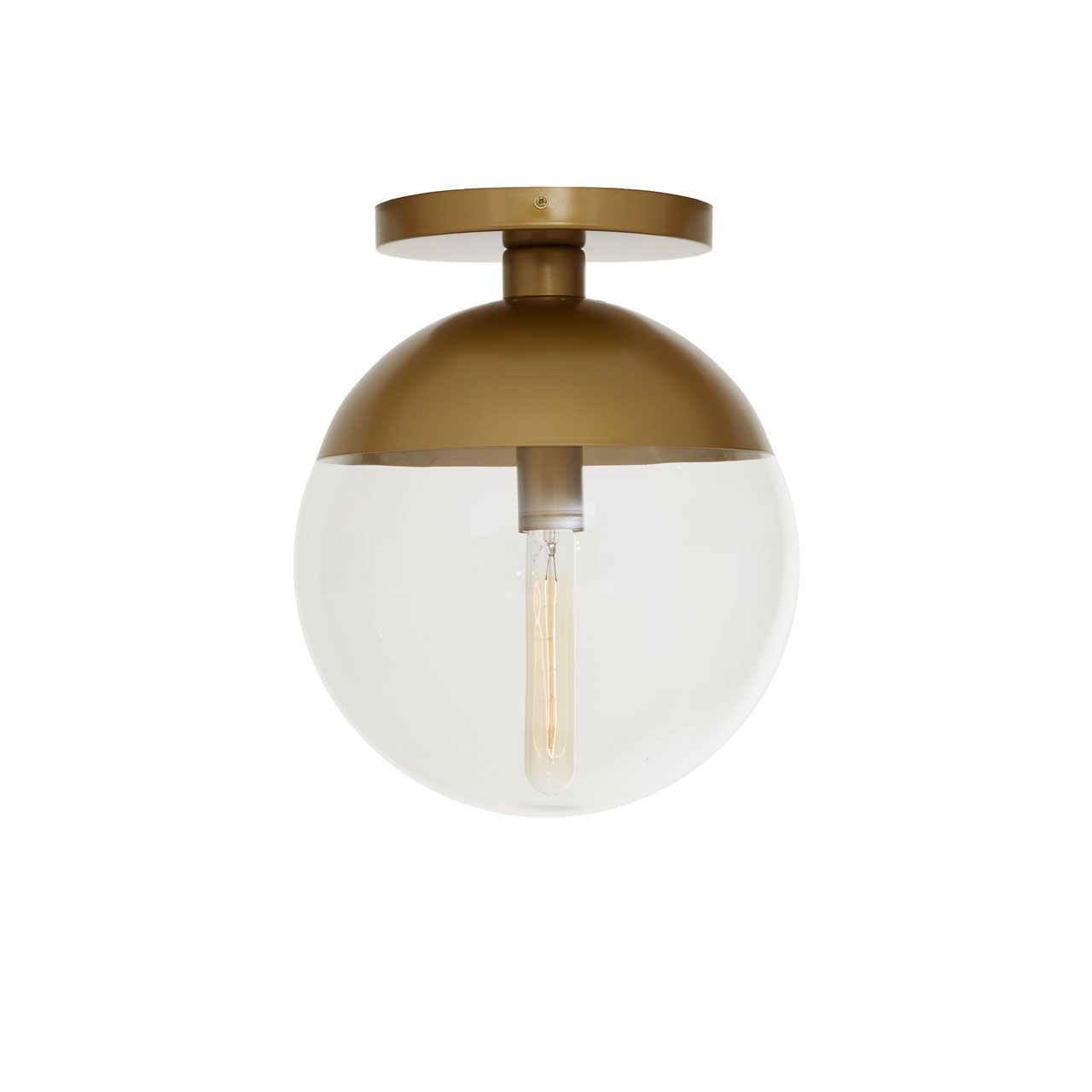Revive Clear Glass Shade Ceiling Light In Gold