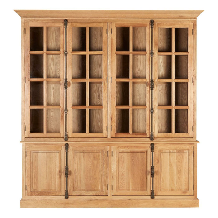 Lyon Wooden Display Cabinet With 6 Upper Shelves In Natural