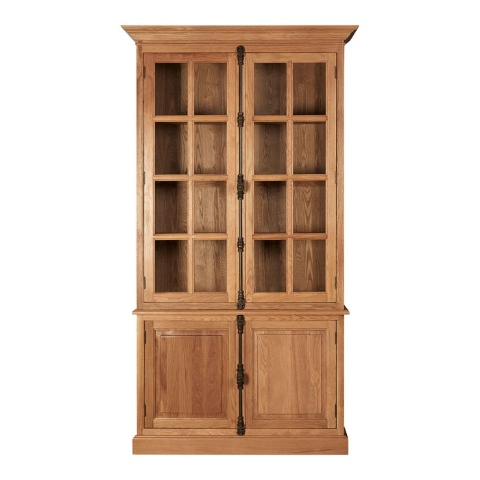 Lyon Wooden Display Cabinet With 3 Upper Shelves In Natural