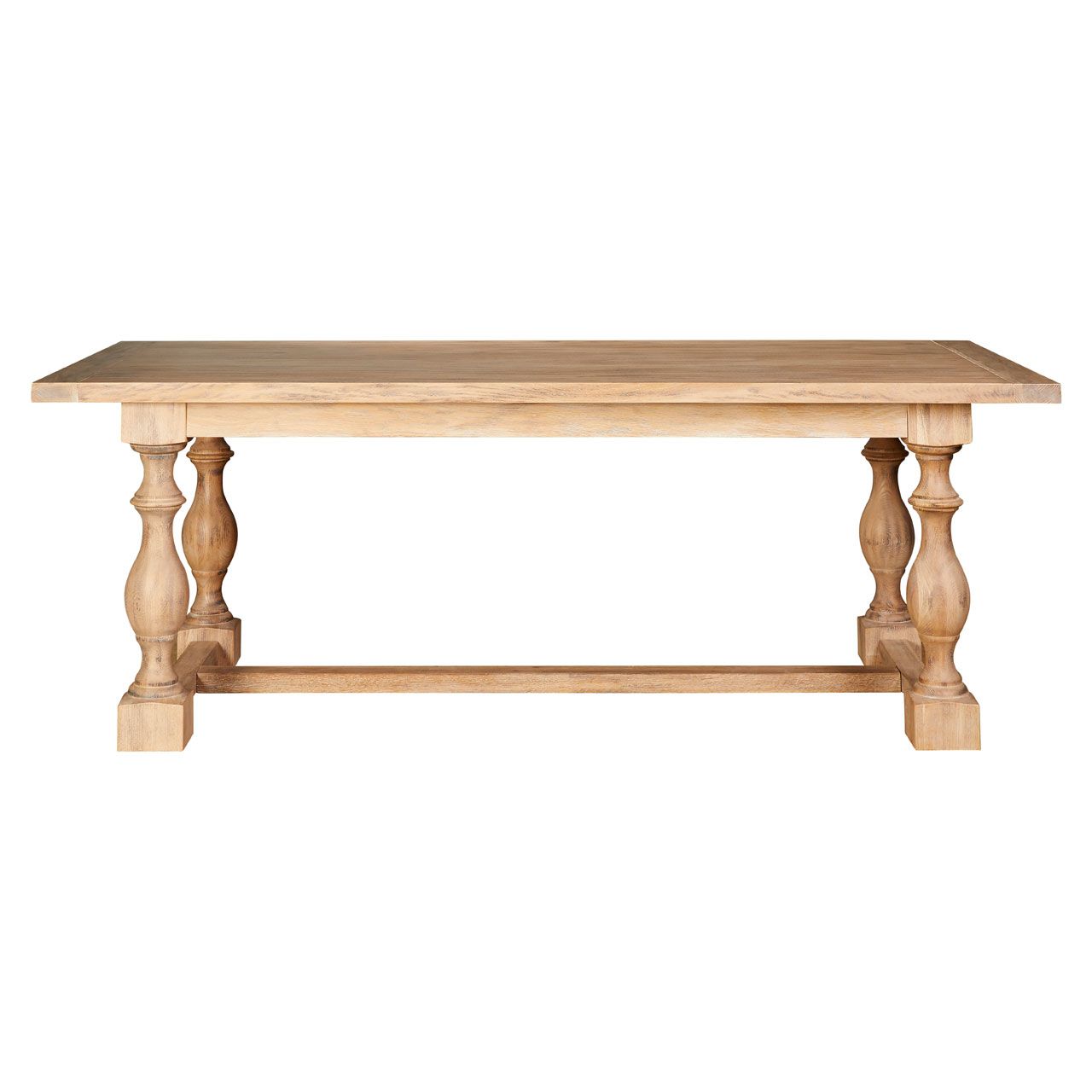 Lyon Rectangular Wooden Dining Table In Burnt Whitewash Oak