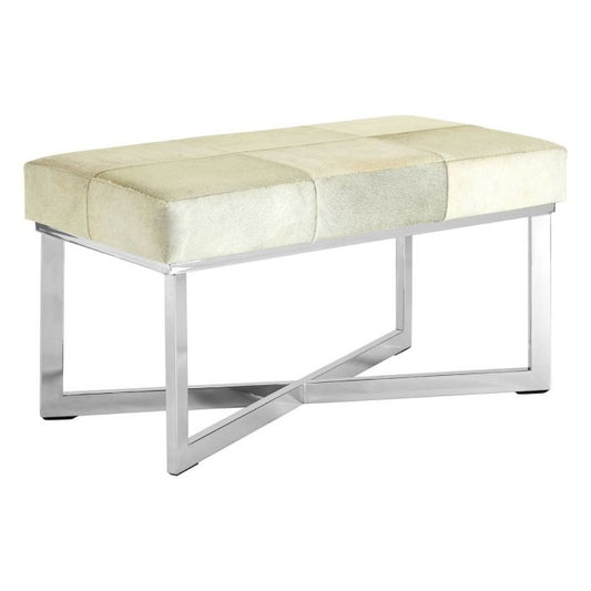 Kensington Townhouse Genuine Leather Seating Bench In Textured