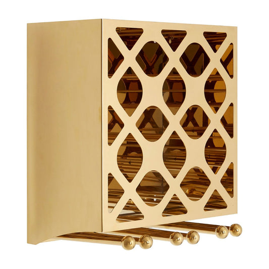 Novo Stainless Steel 12 Bottles Wine Rack In Gold