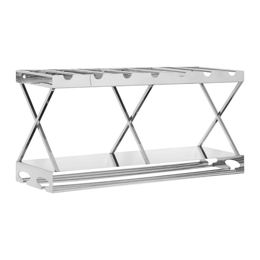 Novo 2 Tier Stainless Steel 7 Bottles Wine Rack In Silver
