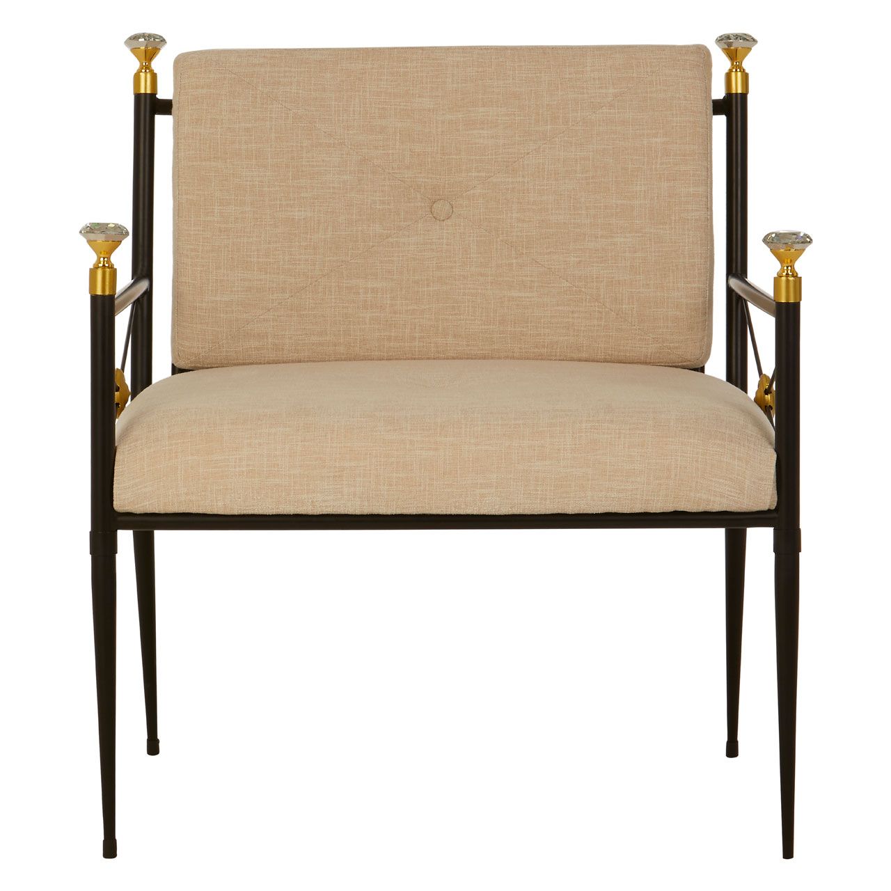 Monroe Polyester Mix Lounge Chair With Black Metal Frame