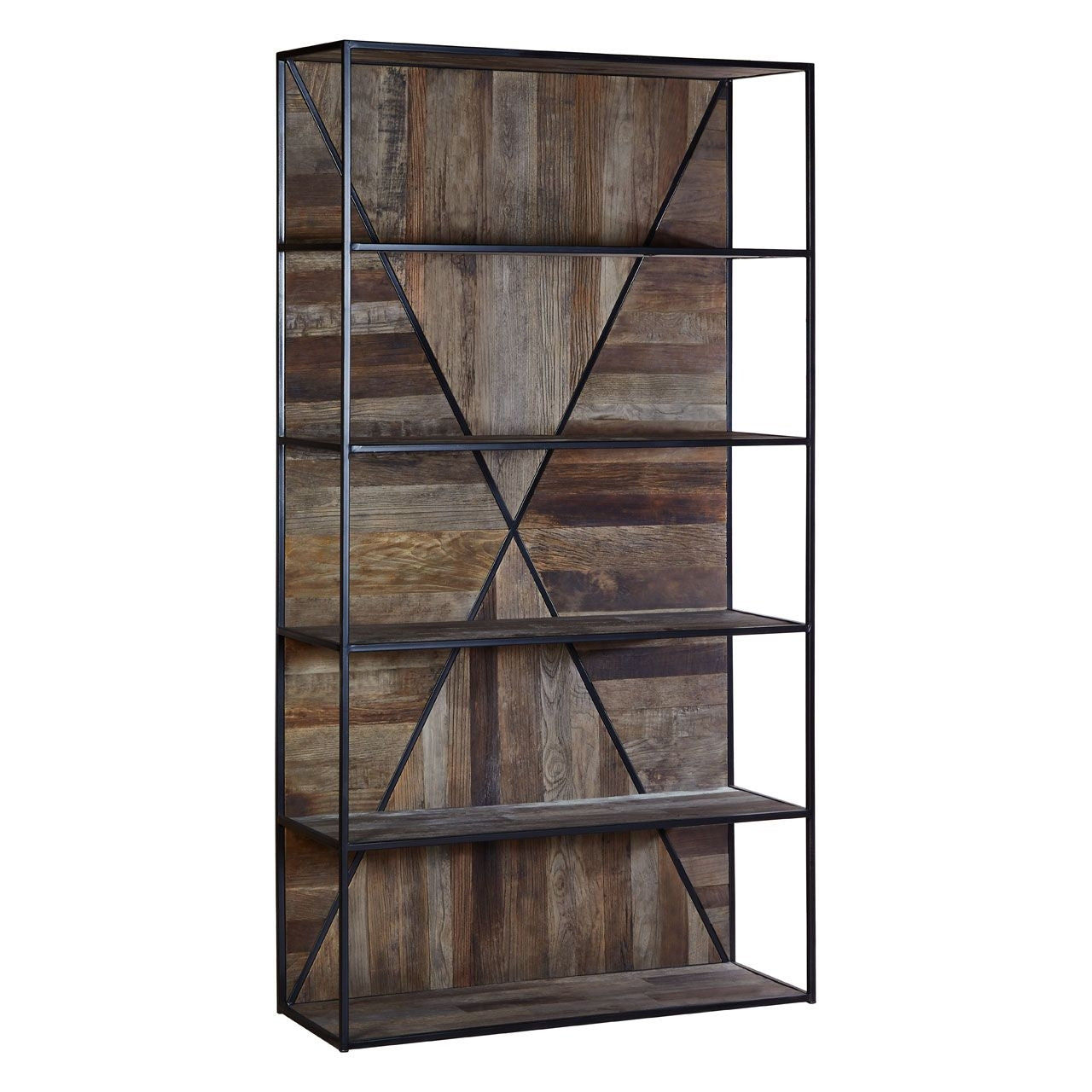 Midas 5 Tier Wooden Shelving Unit In Natural Elm