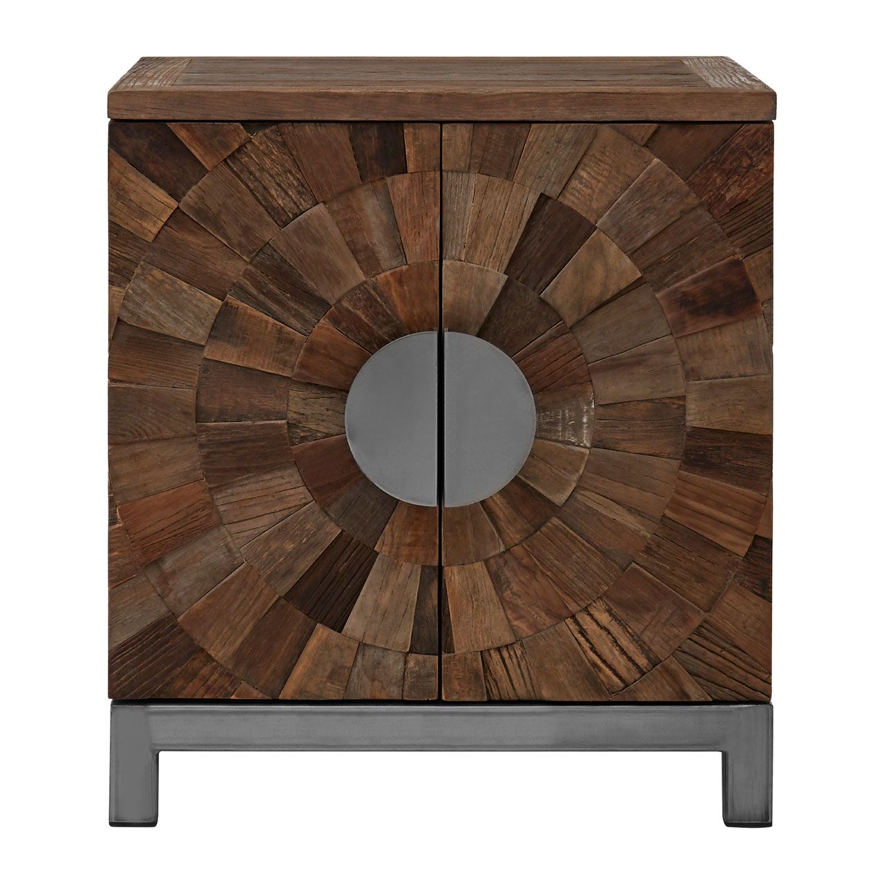 Midas Small Wooden Storage Cabinet In Natural Elm With 2 Doors