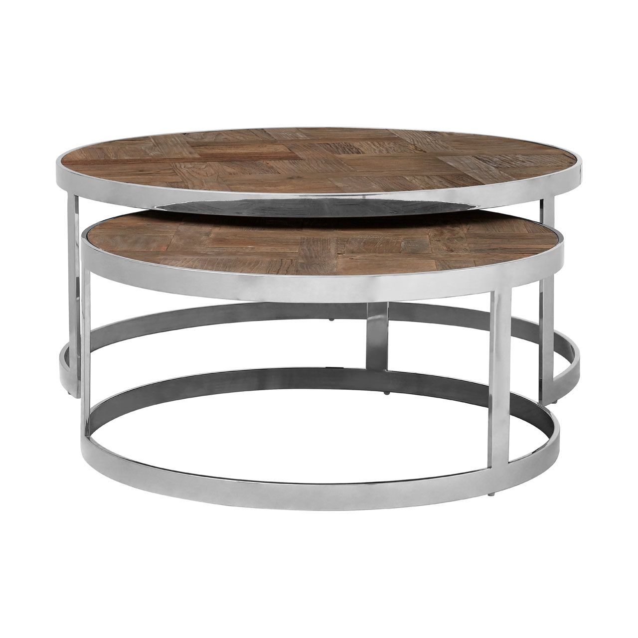 MItra Wooden Nest Of 2 Tables In Natural With Polished Legs