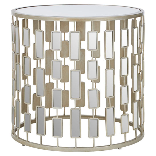 Raina Small Mirrored Glass Side Table With Metal Frame