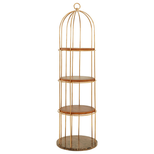 Horizon Large Cage Design Bookcase In Rose Gold