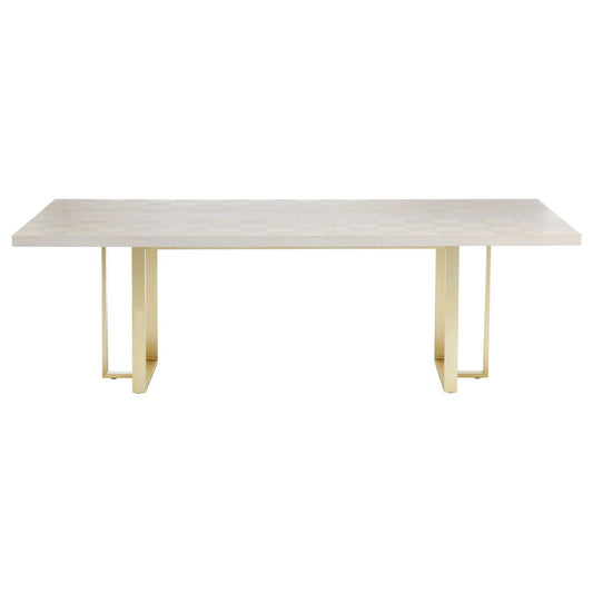 Villi Wooden Dining Table In Light Oak With Gold Metal Legs