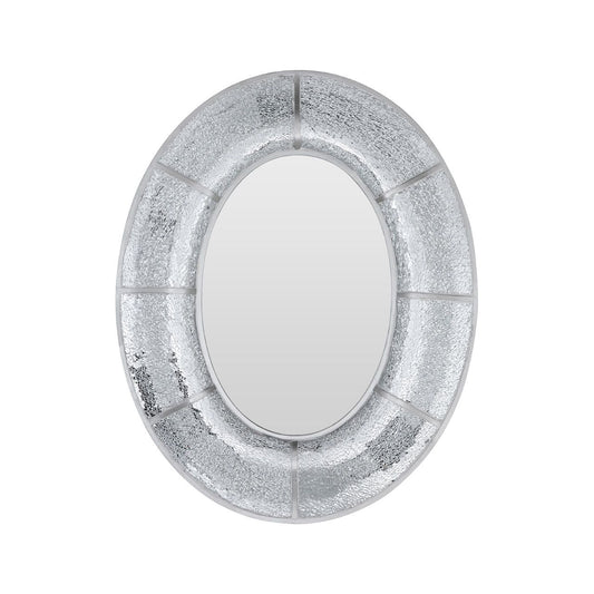 Wren Oval Wall Bedroom Mirror In Antique Silver Frame