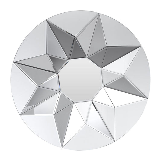 Wanda Round Wall Bedroom Mirror In Silver Frame