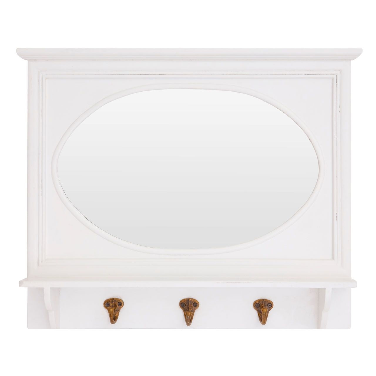 Whitley Wall Bedroom Mirror In Cool White Wooden Frame