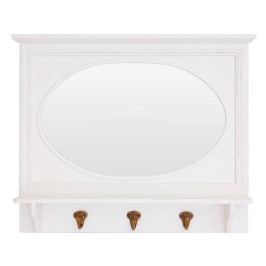 Whitley Wall Bedroom Mirror In Cool White Wooden Frame
