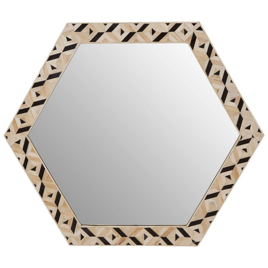 Harlo Wall Bedroom Mirror In Black And Ivory Wooden Frame