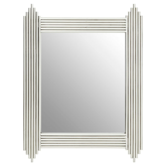 Clarice Art Deco Style Wall Mirror In Stainless Steel Frame